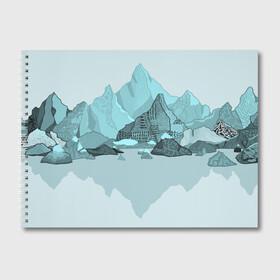 Альбом для рисования с принтом Голубой горный пейзаж с темно-серыми тенями в Белгороде, 100% бумага
 | матовая бумага, плотность 200 мг. | голубые горы | горный | горный массив | горный пейзаж | горы | горы в снегу | для сноуборда | для туристов | заснеженные горы | зимние горы | зимний | лыжный | снежные горы | сноуборд