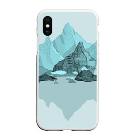 Чехол для iPhone XS Max матовый с принтом Голубой горный пейзаж с темно-серыми тенями в Белгороде, Силикон | Область печати: задняя сторона чехла, без боковых панелей | голубые горы | горный | горный массив | горный пейзаж | горы | горы в снегу | для сноуборда | для туристов | заснеженные горы | зимние горы | зимний | лыжный | снежные горы | сноуборд