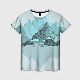 Женская футболка 3D с принтом Голубой горный пейзаж с темно-серыми тенями в Белгороде, 100% полиэфир ( синтетическое хлопкоподобное полотно) | прямой крой, круглый вырез горловины, длина до линии бедер | голубые горы | горный | горный массив | горный пейзаж | горы | горы в снегу | для сноуборда | для туристов | заснеженные горы | зимние горы | зимний | лыжный | снежные горы | сноуборд