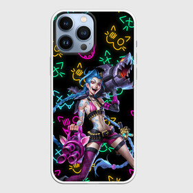 Чехол для iPhone 13 Pro Max с принтом JINX ARCANE NEON MEOW LOL в Белгороде,  |  | Тематика изображения на принте: akali | arcane | fan | fan art | hero | jinx | kda | kda mas | league of legends | lol | meow | moba | neon | netflix | акали | аркейн | герой | джинкс | кда | лига легенд | лол | моба | неон | нетфликс | сериал