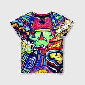 Детская футболка 3D с принтом ПСИХОДЕЛЛА в Белгороде, 100% гипоаллергенный полиэфир | прямой крой, круглый вырез горловины, длина до линии бедер, чуть спущенное плечо, ткань немного тянется | абстракция | пестрый | психоделика | цветной | яркий