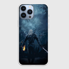 Чехол для iPhone 13 Pro Max с принтом ВЕДЬМАК C МЕЧОМ И МОНСТРЫ в Белгороде,  |  | geralt | monster | the witcher | the witcher wild hunt | witcher | wolf | аард | аксий | белый волк | ведьмак | ведьмак 3 | волк | геральт | зло | игни | ирден | йенифер | каер морхен | квен | монстры | охотник | привидения | призрак