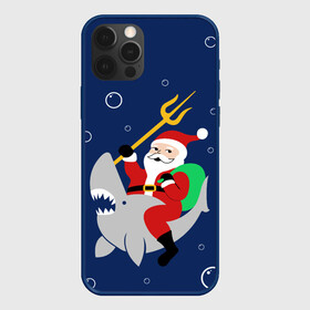 Чехол для iPhone 12 Pro Max с принтом САНТА КЛАУС НА АКУЛЕ | SANTA в Белгороде, Силикон |  | 2020 | 2021 | 2022 | christmas | merry | santa | акула | дед мороз | нг | новогодний | новый год | рождество | санта клаус | свитер | узоры