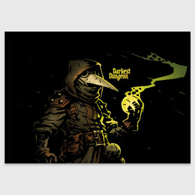 Поздравительная открытка с принтом DARKEST DUNGEON PLAGUE DOCTOR в Белгороде, 100% бумага | плотность бумаги 280 г/м2, матовая, на обратной стороне линовка и место для марки
 | Тематика изображения на принте: darkest dungeon | dd | plague doctor | rpg | the butchers circus | the colour of madness | the crimson court | the shieldbreaker | игры | подземелье | темнейшее подземелье