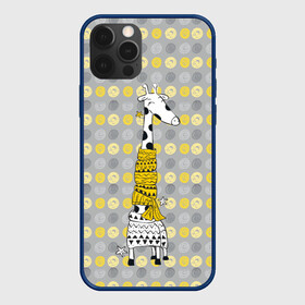 Чехол для iPhone 12 Pro Max с принтом Милая жирафа в шарфе в Белгороде, Силикон |  | Тематика изображения на принте: высокий | графика | длинная шея | животное | жираф | кружочки