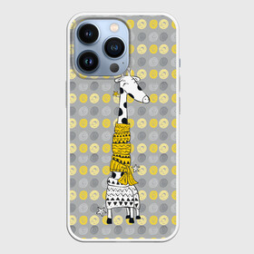 Чехол для iPhone 13 Pro с принтом Милая жирафа в шарфе в Белгороде,  |  | Тематика изображения на принте: высокий | графика | длинная шея | животное | жираф | кружочки