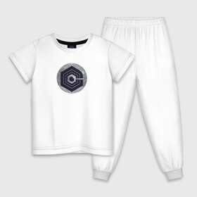 Детская пижама хлопок с принтом Логотип Cognito Inc в Белгороде, 100% хлопок |  брюки и футболка прямого кроя, без карманов, на брюках мягкая резинка на поясе и по низу штанин
 | Тематика изображения на принте: глобус | знак | корпорация | круг | логотип
