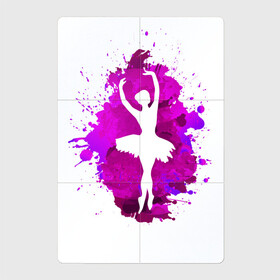 Магнитный плакат 2Х3 с принтом Балерина силуэт в красках в Белгороде, Полимерный материал с магнитным слоем | 6 деталей размером 9*9 см | ballerina | ballet | dance | girl | артист балета | балерина | балет | брызги краски | девушка | девушка танцует | искусство | краска | пуанты | силуэт | танец | танцовщица | танцующая девушка | танцы | хареография