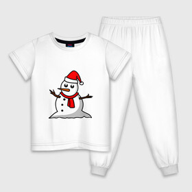 Детская пижама хлопок с принтом Двухсторонний снеговик в Белгороде, 100% хлопок |  брюки и футболка прямого кроя, без карманов, на брюках мягкая резинка на поясе и по низу штанин
 | Тематика изображения на принте: snowman | большой снеговик | снеговик новогодний | снеговик с морковкой | снеговик с руками палками | снеговик с угольками глазками | снеговик спиной | снежная баба | снежный человек