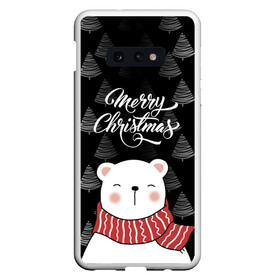 Чехол для Samsung S10E с принтом MERRY CHRISTMAS BEARS в Белгороде, Силикон | Область печати: задняя сторона чехла, без боковых панелей | 2021 | 2022 | new year | деда мороза | зима | к нам приходит | как у всех | костюм | медвежонок | мишка | новогодний | новый год | праздник | рекомендации | рождество | снег | снежинки | снежок | узор | хочу