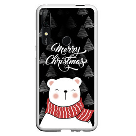 Чехол для Honor P Smart Z с принтом MERRY CHRISTMAS BEARS в Белгороде, Силикон | Область печати: задняя сторона чехла, без боковых панелей | 2021 | 2022 | new year | деда мороза | зима | к нам приходит | как у всех | костюм | медвежонок | мишка | новогодний | новый год | праздник | рекомендации | рождество | снег | снежинки | снежок | узор | хочу