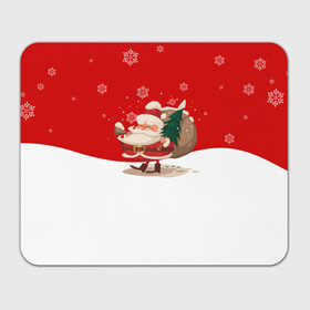 Прямоугольный коврик для мышки с принтом Новогодний санта New Years Santa в Белгороде, натуральный каучук | размер 230 х 185 мм; запечатка лицевой стороны | Тематика изображения на принте: 2021 | 2022 | happy new year | happy new year 2022 | santa | дед мороз | новый год | подарки | санта | снег | снегопад | снежинки | сугроб