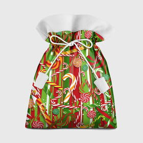 Подарочный 3D мешок с принтом Рождественские леденцы в Белгороде, 100% полиэстер | Размер: 29*39 см | Тематика изображения на принте: дед мороз | декор | конфеты | леденцы | новогодние | новый год | подарки | рождественские | рождество | санта | санта клаус