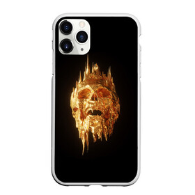 Чехол для iPhone 11 Pro матовый с принтом GOLDEN SKULL | ЗОЛОТОЙ ЧЕРЕП в Белгороде, Силикон |  | art | bones | design | gold | skull | золото | череп