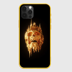 Чехол для iPhone 12 Pro с принтом GOLDEN SKULL | ЗОЛОТОЙ ЧЕРЕП в Белгороде, силикон | область печати: задняя сторона чехла, без боковых панелей | Тематика изображения на принте: art | bones | design | gold | skull | золото | череп