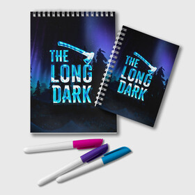 Блокнот с принтом The Long Dark Logo в Белгороде, 100% бумага | 48 листов, плотность листов — 60 г/м2, плотность картонной обложки — 250 г/м2. Листы скреплены удобной пружинной спиралью. Цвет линий — светло-серый
 | Тематика изображения на принте: alaska | long dark | the long dark | аляска | выживание | длинная тьма | долгая тьма | игра long dark