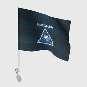 Флаг для автомобиля с принтом Всевидящее Cognito Inc в Белгороде, 100% полиэстер | Размер: 30*21 см | глаз | знак | помехи | треугольник | экран