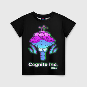 Детская футболка 3D с принтом Гриб экстрасенс в Белгороде, 100% гипоаллергенный полиэфир | прямой крой, круглый вырез горловины, длина до линии бедер, чуть спущенное плечо, ткань немного тянется | гриб | надпись | название | персонаж | экстрасенс