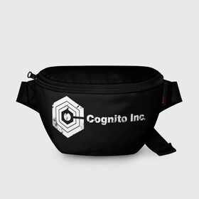 Поясная сумка 3D с принтом Logo Cognito Inc в Белгороде, 100% полиэстер | плотная ткань, ремень с регулируемой длиной, внутри несколько карманов для мелочей, основное отделение и карман с обратной стороны сумки застегиваются на молнию | знак | корпорация | логотип | надпись | название