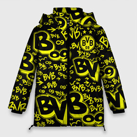 Женская зимняя куртка Oversize с принтом BVB 09   BORUSSIA (Боруссия Дортмунд) в Белгороде, верх — 100% полиэстер; подкладка — 100% полиэстер; утеплитель — 100% полиэстер | длина ниже бедра, силуэт Оверсайз. Есть воротник-стойка, отстегивающийся капюшон и ветрозащитная планка. 

Боковые карманы с листочкой на кнопках и внутренний карман на молнии | borrusse | borussia | borussia dortmund | bvb | боруссия | боруссия дортмунд | бундеслига | лига чемпионов | футбол | футбольная