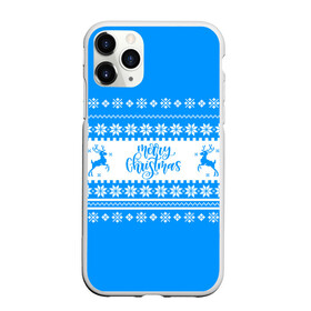 Чехол для iPhone 11 Pro Max матовый с принтом MERRY CHRISTMAS | BLUE в Белгороде, Силикон |  | 2020 | 2021 | 2022 | christmas | merry | santa | дед мороз | кот | леденец | мяу | нг | новогодний | новый год | олени | рождество | санта клаус | свитер | узоры