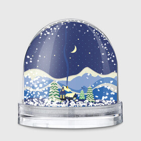 Игрушка Снежный шар с принтом Домик в горах в Белгороде, Пластик | Изображение внутри шара печатается на глянцевой фотобумаге с двух сторон | альпы | гора | горы | дом | домик | елка | ель | зима | снег | снежок | сорока | сосна