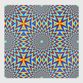Магнитный плакат 3Х3 с принтом Пульсирующий синий цветок (иллюзия движения) в Белгороде, Полимерный материал с магнитным слоем | 9 деталей размером 9*9 см | Тематика изображения на принте: абстракция | аум | галлюцинация | зазеркалье | игра ума | иллюзии | индиго | майя | мантра | медитация | мираж | неон | нирвана | обман зрения | ом | оптические иллюзии | просветление | психоделика