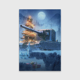 Обложка для паспорта матовая кожа с принтом World of Tanks Christmas в Белгороде, натуральная матовая кожа | размер 19,3 х 13,7 см; прозрачные пластиковые крепления | art | christmas | gifts | moon | new year | night | snow | tank | tree | winter | world of tanks | арт | елка | зима | луна | новый год | ночь | подарки | рождество | снег | танк