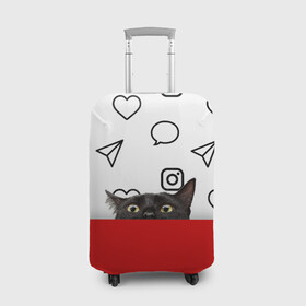 Чехол для чемодана 3D с принтом Котограмм обыкновенный в Белгороде, 86% полиэфир, 14% спандекс | двустороннее нанесение принта, прорези для ручек и колес | cat | girls | heart | hearts | instagram | red | telegram | top | trend | viber | whatsapp | white | белый | вайбер | ватсап | девушкам | инстаграмм | кот | кошка | красный | сердечки | сердце | телеграмм | топ | тренд