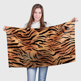 Флаг 3D с принтом Шкура тигра текстура в Белгороде, 100% полиэстер | плотность ткани — 95 г/м2, размер — 67 х 109 см. Принт наносится с одной стороны | 2022 | год тигра | новый год | новый год 2022 | символ года | тигр | тигренок | тигрица | тигры