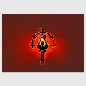 Поздравительная открытка с принтом Darkest Dungeon Факел в Белгороде, 100% бумага | плотность бумаги 280 г/м2, матовая, на обратной стороне линовка и место для марки
 | Тематика изображения на принте: darkest dungeon | fire | flame | torch | огонь | пламя | темнейшее подземелье | темное подземелье