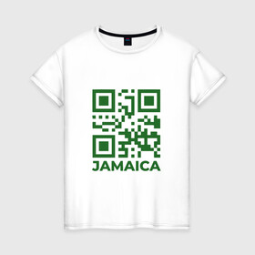 Женская футболка хлопок с принтом QR Jamaica в Белгороде, 100% хлопок | прямой крой, круглый вырез горловины, длина до линии бедер, слегка спущенное плечо | coronavirus | covid | covid19 | qr code | qr код | sputnik | вакцина | вакцинация | вирус | здоровье | изоляция | иммунитет | карантин | ковид | код | корона | коронавирус | маркировка | маска | матрица | п | пандемия