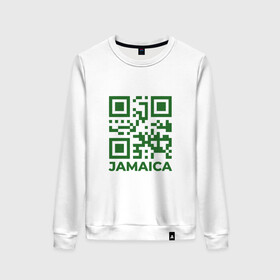 Женский свитшот хлопок с принтом QR Jamaica в Белгороде, 100% хлопок | прямой крой, круглый вырез, на манжетах и по низу широкая трикотажная резинка  | coronavirus | covid | covid19 | qr code | qr код | sputnik | вакцина | вакцинация | вирус | здоровье | изоляция | иммунитет | карантин | ковид | код | корона | коронавирус | маркировка | маска | матрица | п | пандемия