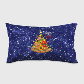 Подушка 3D антистресс с принтом Новогодняя Елка Пицца в Белгороде, наволочка — 100% полиэстер, наполнитель — вспененный полистирол | состоит из подушки и наволочки на молнии | christmas | pizza | гирлянда | елка | ель | звезда | новый год | пицца | рождество