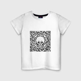 Детская футболка хлопок с принтом QR Skull в Белгороде, 100% хлопок | круглый вырез горловины, полуприлегающий силуэт, длина до линии бедер | coronavirus | covid | covid19 | qr code | qr код | sputnik | вакцина | вакцинация | вирус | здоровье | изоляция | иммунитет | карантин | ковид | код | корона | коронавирус | маркировка | маска | матрица | п | пандемия