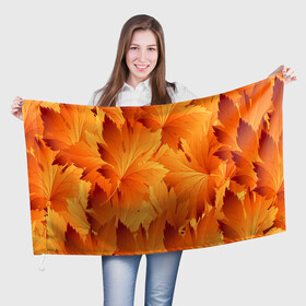 Флаг 3D с принтом Кленовая сладость в Белгороде, 100% полиэстер | плотность ткани — 95 г/м2, размер — 67 х 109 см. Принт наносится с одной стороны | желтый | клен | кленовый лист | лист | листопад | листья | оранжевый | осень