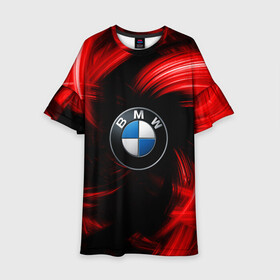 Детское платье 3D с принтом BMW RED BEAST в Белгороде, 100% полиэстер | прямой силуэт, чуть расширенный к низу. Круглая горловина, на рукавах — воланы | autosport | bmw | motorsport | авто | автоспорт | бмв | в тренде | красный | машина | подарок | популярое | рекомендации | спорт