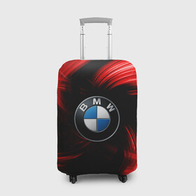 Чехол для чемодана 3D с принтом BMW RED BEAST в Белгороде, 86% полиэфир, 14% спандекс | двустороннее нанесение принта, прорези для ручек и колес | autosport | bmw | motorsport | авто | автоспорт | бмв | в тренде | красный | машина | подарок | популярое | рекомендации | спорт