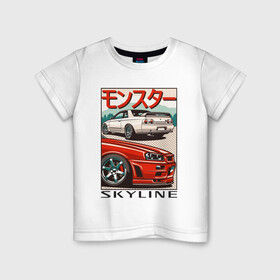 Детская футболка хлопок с принтом Nissan Skyline Ниссан Скайлайн в Белгороде, 100% хлопок | круглый вырез горловины, полуприлегающий силуэт, длина до линии бедер | Тематика изображения на принте: auto | car | japan | nissan | racing | retro | авто | гонки | машины | ниссан | ретро | скайлайн | тачки | япония