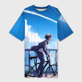 Платье-футболка 3D с принтом ПАРЕНЬ НА ВЕЛОСИПЕДЕ в Белгороде,  |  | sport | аниме | в топе | велопрогулка | велосипед | вперед | для друга | к мечте | как у всех | парень | подарок | прокатиться | рекомендации | светлое будущее | спорт