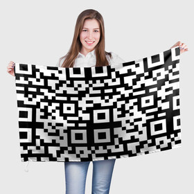 Флаг 3D с принтом qr code куаркод в Белгороде, 100% полиэстер | плотность ткани — 95 г/м2, размер — 67 х 109 см. Принт наносится с одной стороны | covid | qr code | антикороновирус | ковид | куаркод | привика