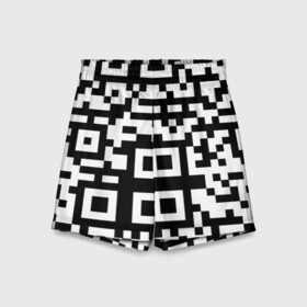 Детские спортивные шорты 3D с принтом qr code куаркод в Белгороде,  100% полиэстер
 | пояс оформлен широкой мягкой резинкой, ткань тянется
 | Тематика изображения на принте: covid | qr code | антикороновирус | ковид | куаркод | привика