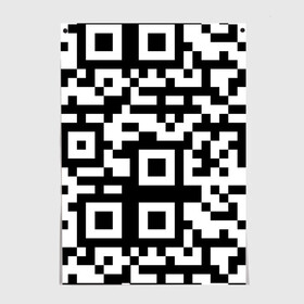 Постер с принтом qr code куаркод в Белгороде, 100% бумага
 | бумага, плотность 150 мг. Матовая, но за счет высокого коэффициента гладкости имеет небольшой блеск и дает на свету блики, но в отличии от глянцевой бумаги не покрыта лаком | Тематика изображения на принте: covid | qr code | антикороновирус | ковид | куаркод | привика