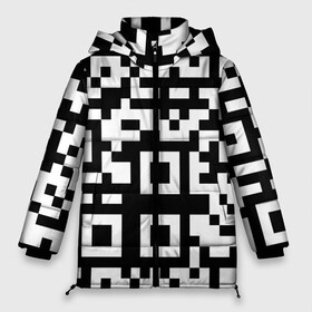 Женская зимняя куртка Oversize с принтом qr code куаркод в Белгороде, верх — 100% полиэстер; подкладка — 100% полиэстер; утеплитель — 100% полиэстер | длина ниже бедра, силуэт Оверсайз. Есть воротник-стойка, отстегивающийся капюшон и ветрозащитная планка. 

Боковые карманы с листочкой на кнопках и внутренний карман на молнии | covid | qr code | антикороновирус | ковид | куаркод | привика