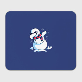 Прямоугольный коврик для мышки с принтом Dab Snowman in a scarf в Белгороде, натуральный каучук | размер 230 х 185 мм; запечатка лицевой стороны | 2022 | 22 | christmas | dab | dub | new | notes | scarf | snow | snowman | snowy | woman | year | баба | год | даб | новый | ноты | очки | рождество | снег | снеговик | снежная | шарф