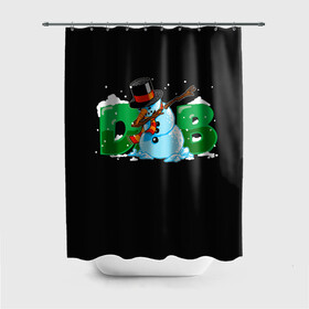 Штора 3D для ванной с принтом Classic Dab SnowMan в Белгороде, 100% полиэстер | плотность материала — 100 г/м2. Стандартный размер — 146 см х 180 см. По верхнему краю — пластиковые люверсы для креплений. В комплекте 10 пластиковых колец | Тематика изображения на принте: 2022 | 22 | christmas | dab | dub | man | new | notes | scarf | snow | snowman | snowy | woman | year | баба | год | даб | классический | новый | ноты | очки | рождество | снег | снеговик | снежная | шарф