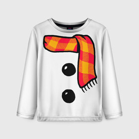 Детский лонгслив 3D с принтом Snowman Outfit в Белгороде, 100% полиэстер | длинные рукава, круглый вырез горловины, полуприлегающий силуэт
 | attributes | buttons | christmas | new | scarf | snow | snowman | snowy | woman | year | атрибутика | баба | год | новый | пуговица | пуговицы | рождество | снег | снеговик | снежная | шарф