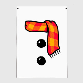 Постер с принтом Snowman Outfit в Белгороде, 100% бумага
 | бумага, плотность 150 мг. Матовая, но за счет высокого коэффициента гладкости имеет небольшой блеск и дает на свету блики, но в отличии от глянцевой бумаги не покрыта лаком | attributes | buttons | christmas | new | scarf | snow | snowman | snowy | woman | year | атрибутика | баба | год | новый | пуговица | пуговицы | рождество | снег | снеговик | снежная | шарф