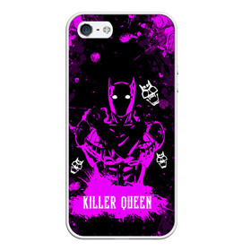 Чехол для iPhone 5/5S матовый с принтом JOJO   KILLER QUEEN   КОРОЛЕВА УБИЙЦА   АРТ в Белгороде, Силикон | Область печати: задняя сторона чехла, без боковых панелей | adventure | jojo | jojos bizarre | jojos bizarre adventure | killer queen | pattern | yare yare daze | аниме | брызги | джоджо | манга | розовый | узор | яре яре дазе