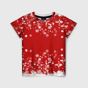 Детская футболка 3D с принтом Вечный снегопад в Белгороде, 100% гипоаллергенный полиэфир | прямой крой, круглый вырез горловины, длина до линии бедер, чуть спущенное плечо, ткань немного тянется | 2021 | 2022 | happy new year | happy new year 2022 | новый год | новый год 2022 | праздник | снежинки